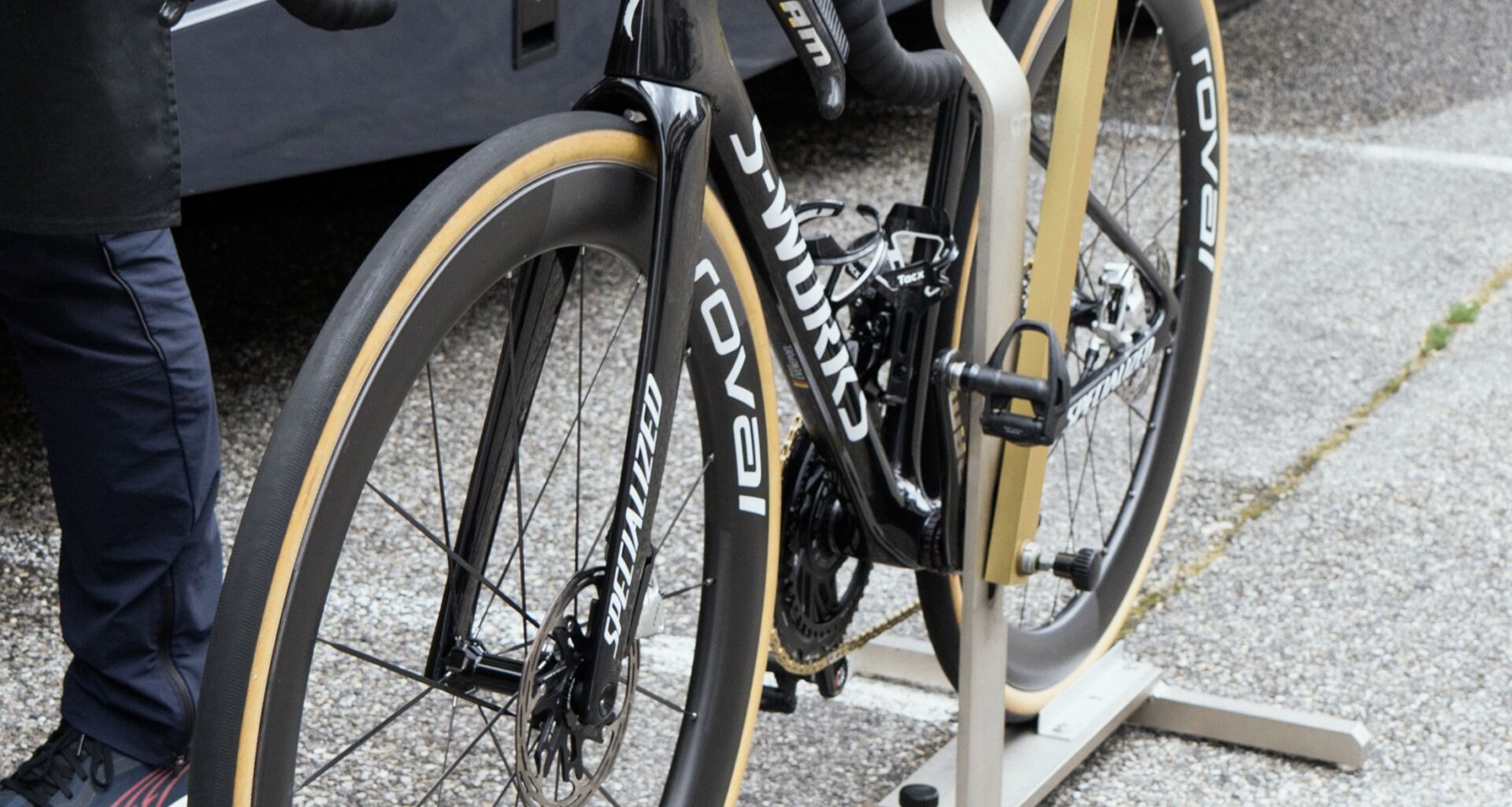 Is Remco Evenepoel back racing earlier than planned? Name sticker on unreleased Specialized at the Tour Auvergne-Rhône-Alpes suggests he might be
