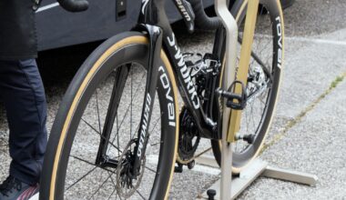 Is Remco Evenepoel back racing earlier than planned? Name sticker on unreleased Specialized at the Tour Auvergne-Rhône-Alpes suggests he might be