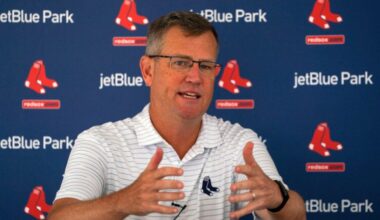 Boston Red Sox President Sam Kennedy addressed the media. Full squad reporting day for pitchers, catchers and position players. Day 6 of Boston Red Sox Spring Training at Jet Blue Park in Fort Myers, FL.