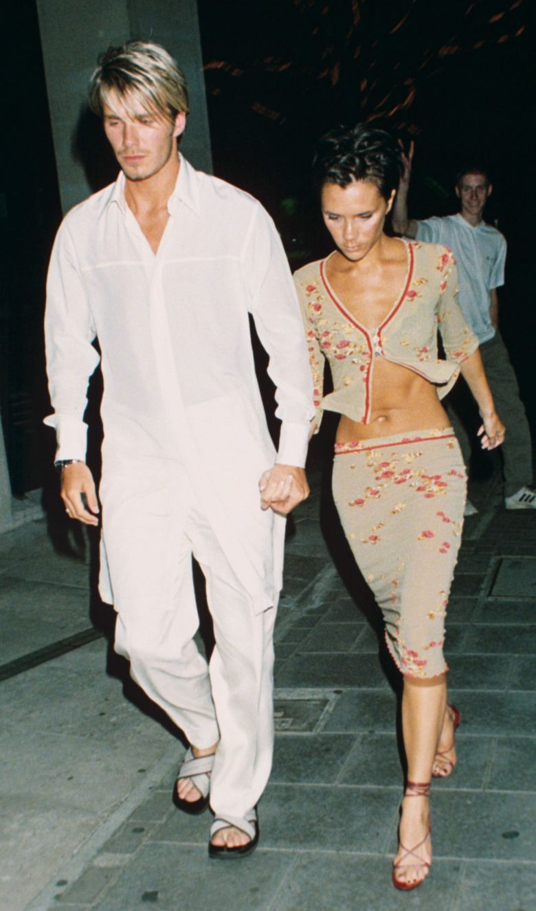 A more summery look for the couple pictured out in London, also in 1999.