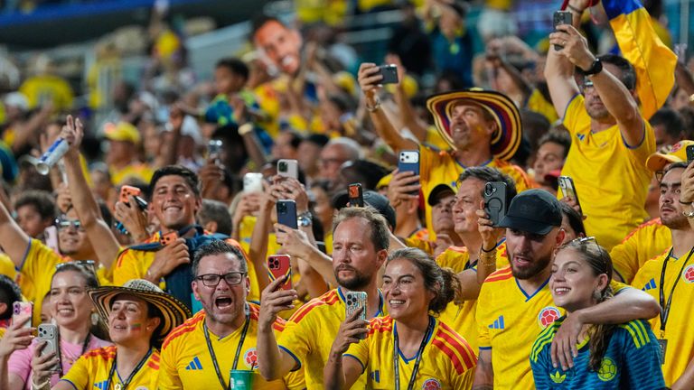 Colombia fans were out in force in Miami as their team qualified for the round of 32 