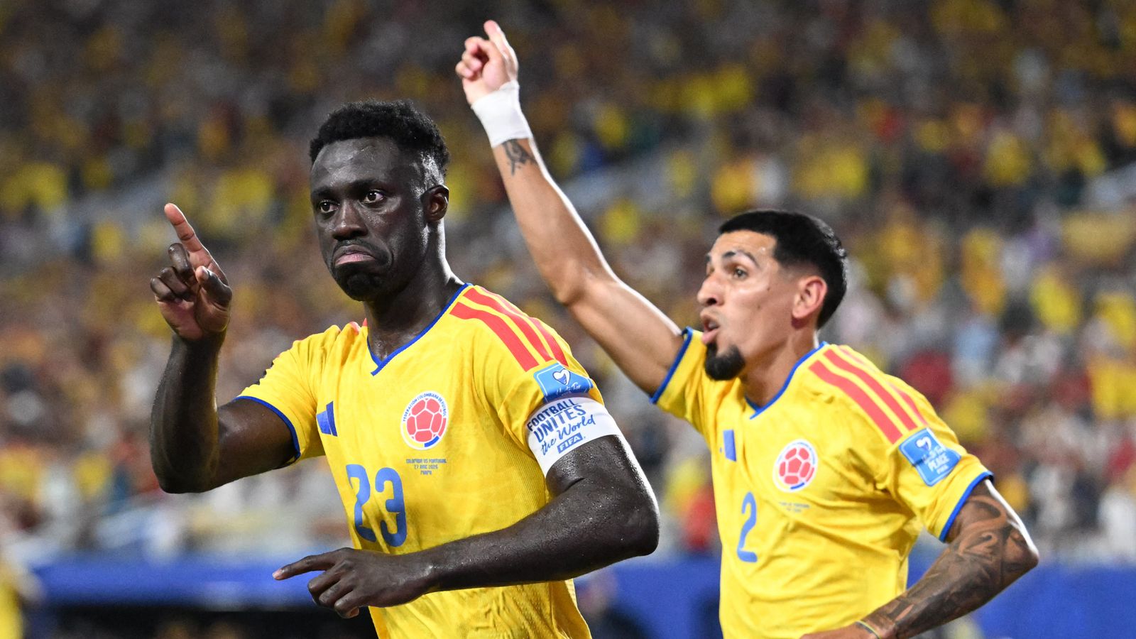 Colombia's Davinson Sanchez had a late goal ruled out - but the south Americans still qualified as Group K winners