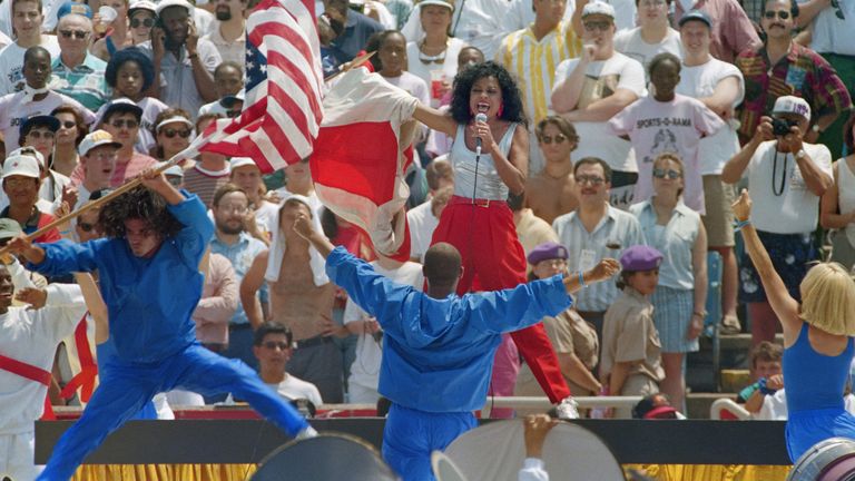 Diana Ross played at the 1994 World Cup opening ceremony, famously missing a penalty as part of her performance