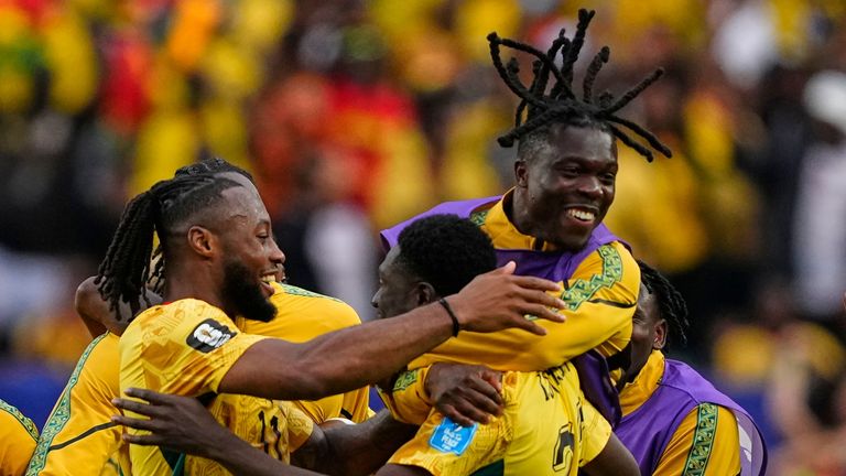 Derrick Luckassen (centre) levelled for Ghana