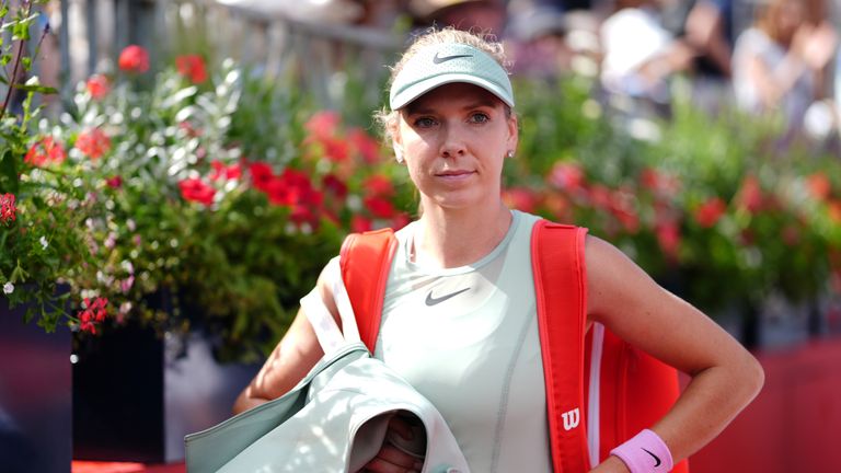 Katie Boulter leaves the court after losing to Donna Vekic in the semi-final at Queen's