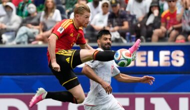 Belgium's Kevin De Bruyne during the World Cup match with Iran
