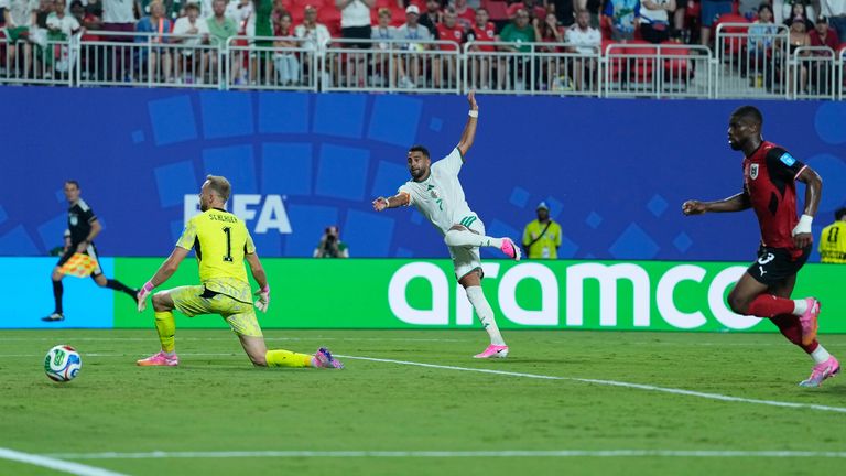 Riyad Mahrez scores to make it 3-2 to Algeria deep into stoppage time