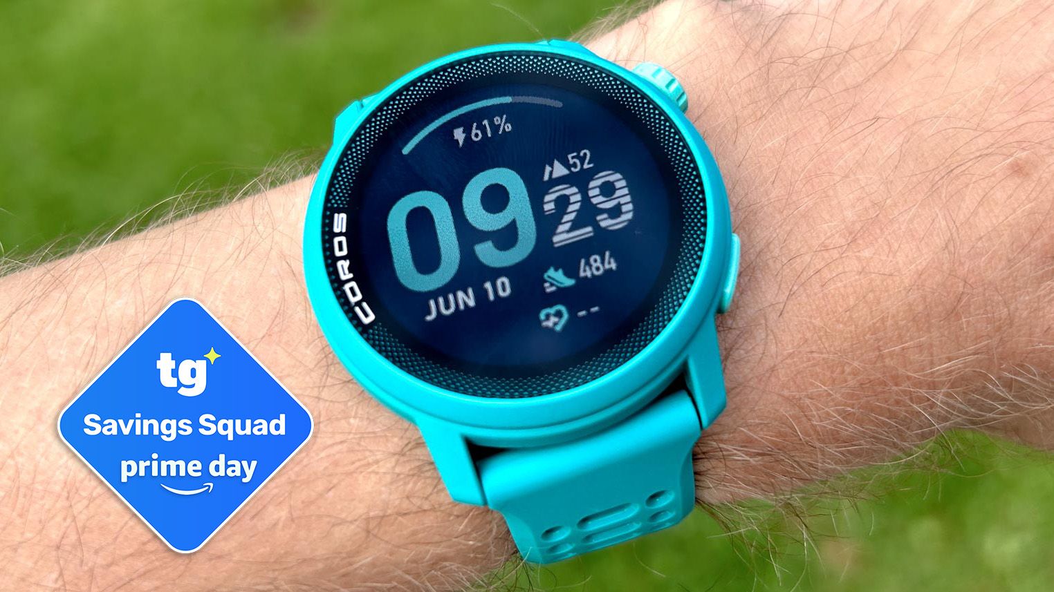Coros Pace 3 on wearer's wrist in green