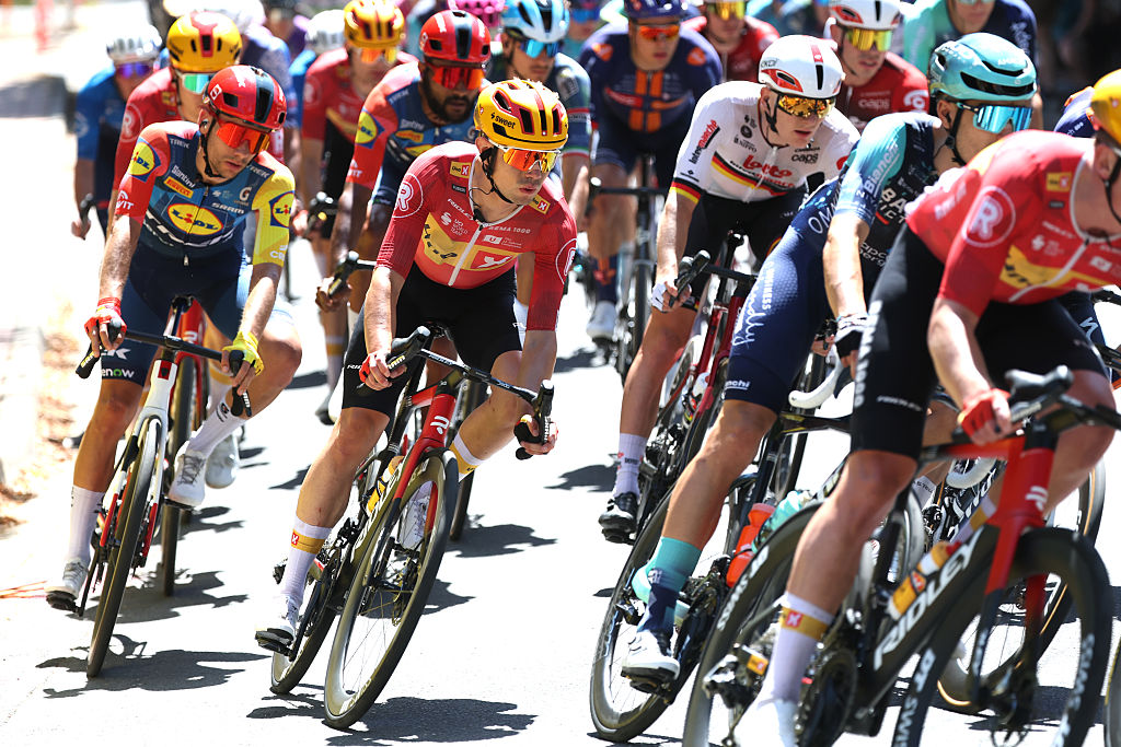 Andreas Kron (Uno-X Mobility) riding in the peloton