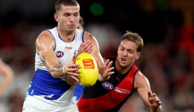 Final teams in as Roos face Bombers. LIVE from 3.15pm AEST