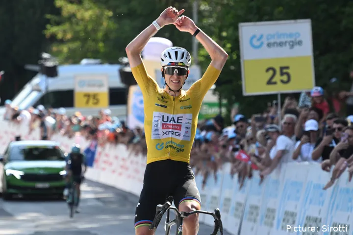 Tadej Pogacar at the 2026 Tour de Suisse