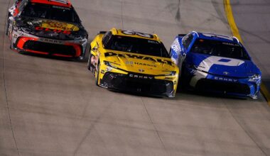 Denny Hamlin wins frantic Nashville NASCAR Cup finish as JGR sweeps top three