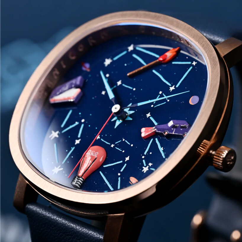 four hand-painted symbols form a wearable constellation of human progress on watch dial - 2