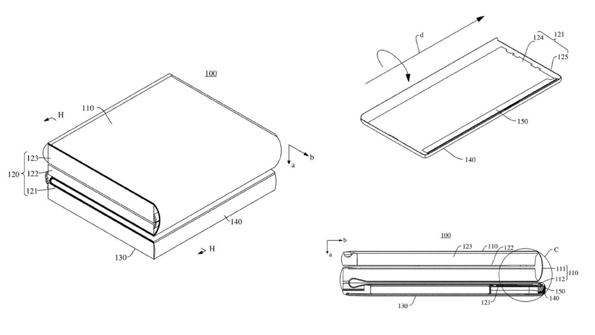 Huawei vertical triple foldable patent