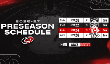 Hurricanes Announce 2026 Exhibition Schedule