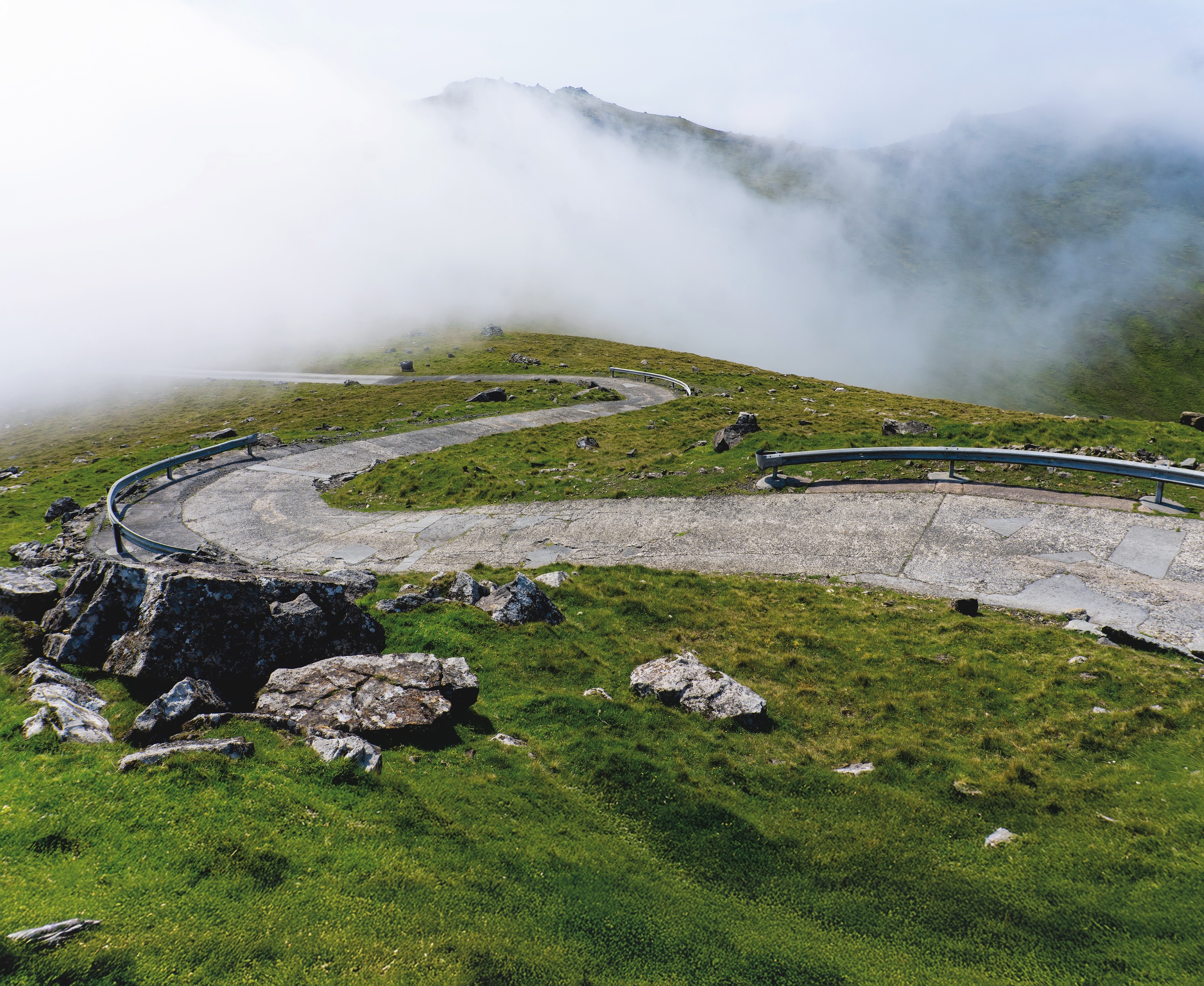 The snaking road up to the summit of Mullach M&ograve;r