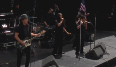 Eddie Vedder performs original song with "Guitars Over Guns" at Obama Center opening