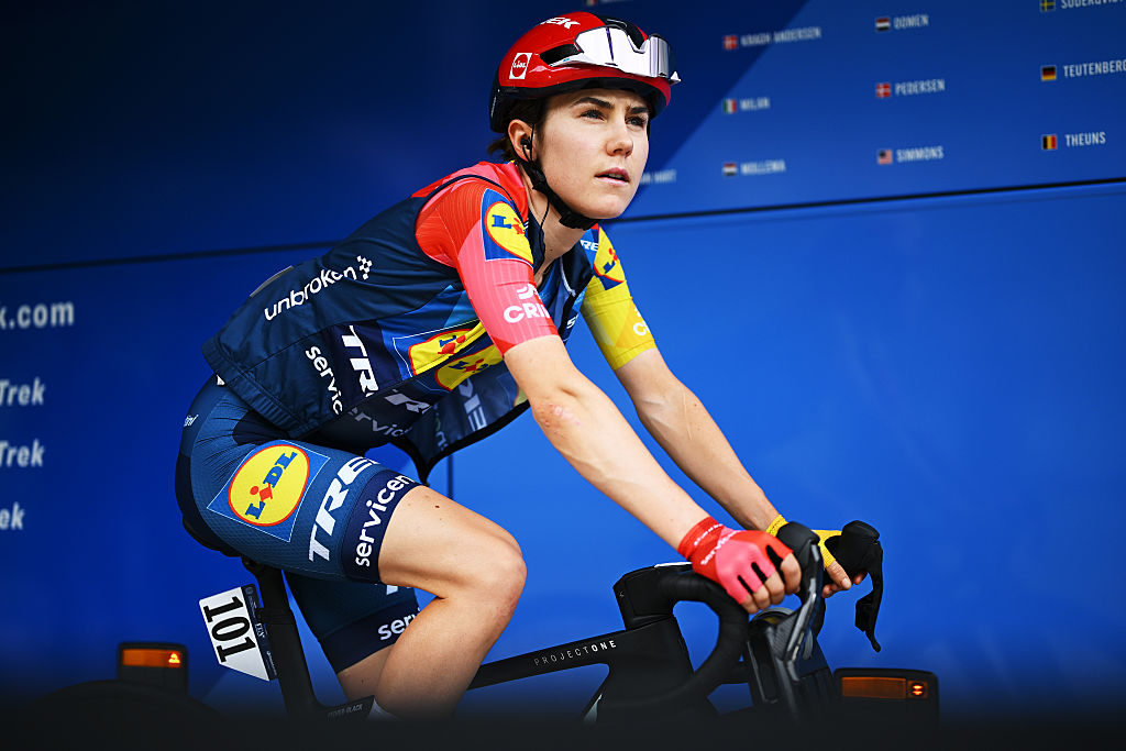 Niamh Fisher-Black (Lidl - Trek) prior to stage 5 of the 2026 Giro d'Italia Women a 146km stage from Longarone to Sante Stefano di Cadore, Italy. (Photo by Luc Claessen/Getty Images)