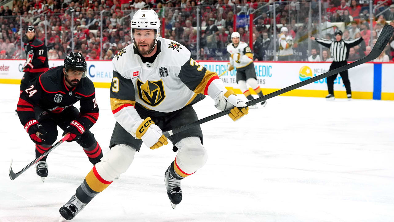 McNabb hit in face with puck, leaves Game 2 of Cup Final for Golden Knights