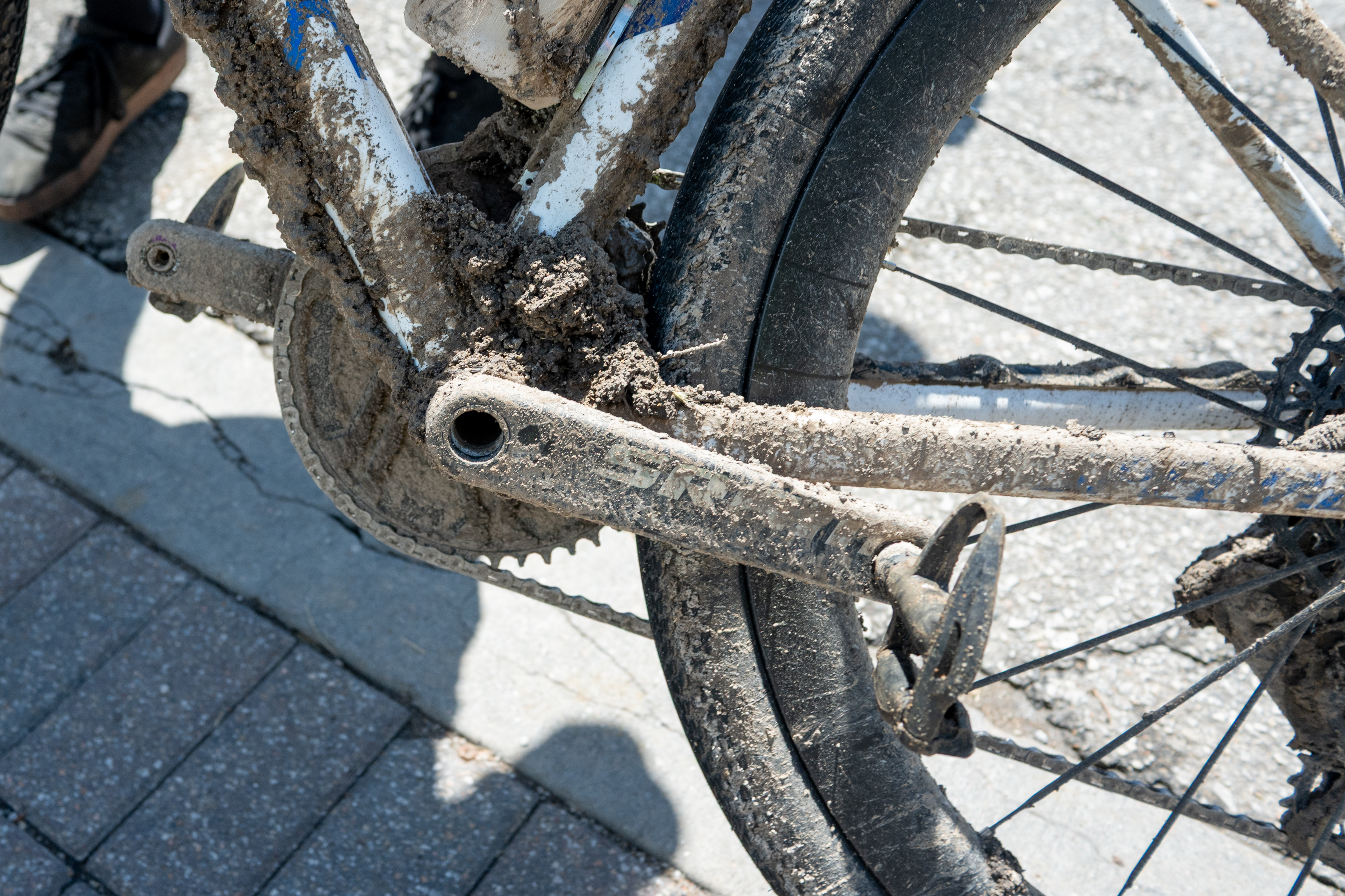 Photos of the bikes from the finish line of Unbound Gravel 2026