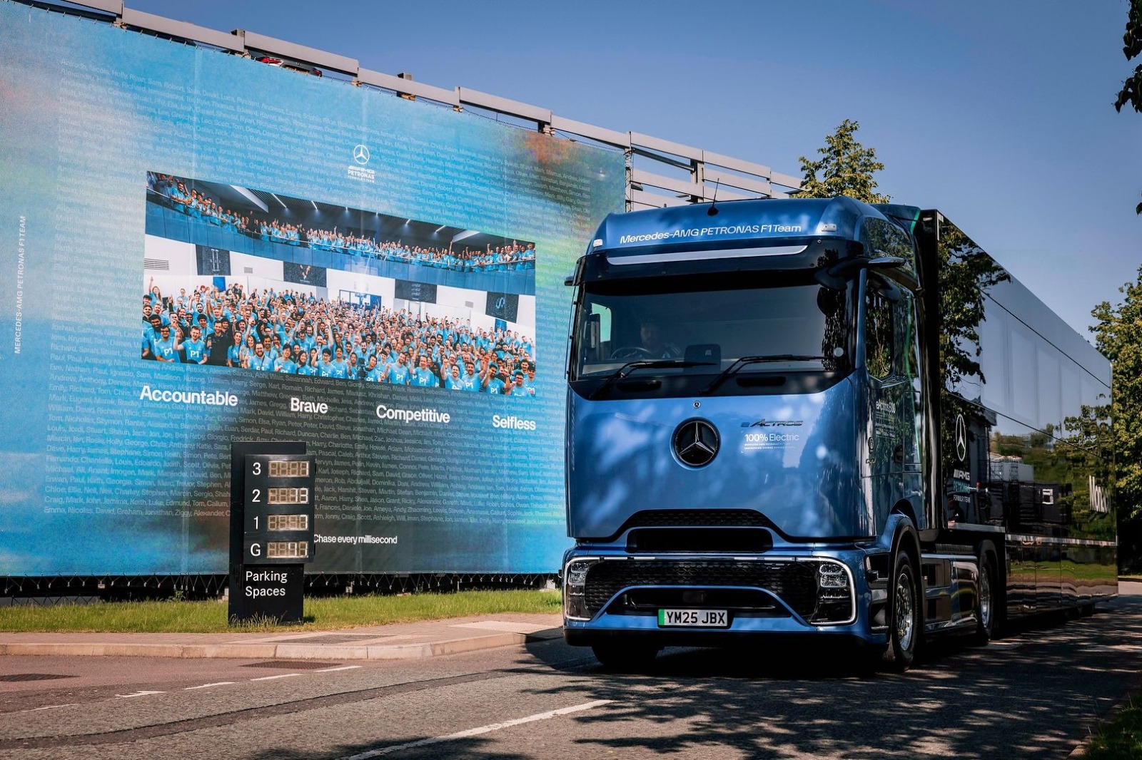 Mercedes has deployed the all-electric Mercedes-Benz eActros 600 for the 2026 European season, complementing a wider fleet of trucks powered  by HVO100 biofuel.