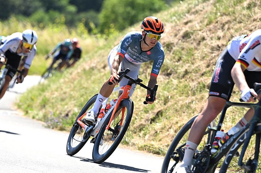 CREST-VOLAND, FRANCE - JUNE 12: Oscar Onley of Great Britain and Netcompany INEOS Cycling Team competes during the 78th Tour Auvergne-Rhone-Alpes 2026, Stage 6 a 182.3km stage from Saint-Vulbas to Crest-Voland 1211m / #UCIWT / on June 12, 2026 in Crest-Voland, France. (Photo by Dario Belingheri/Getty Images)
