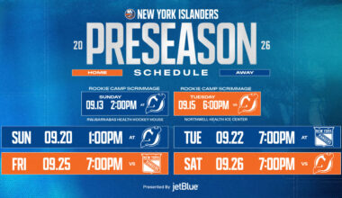 Islanders Announce 2026 Preseason Schedule