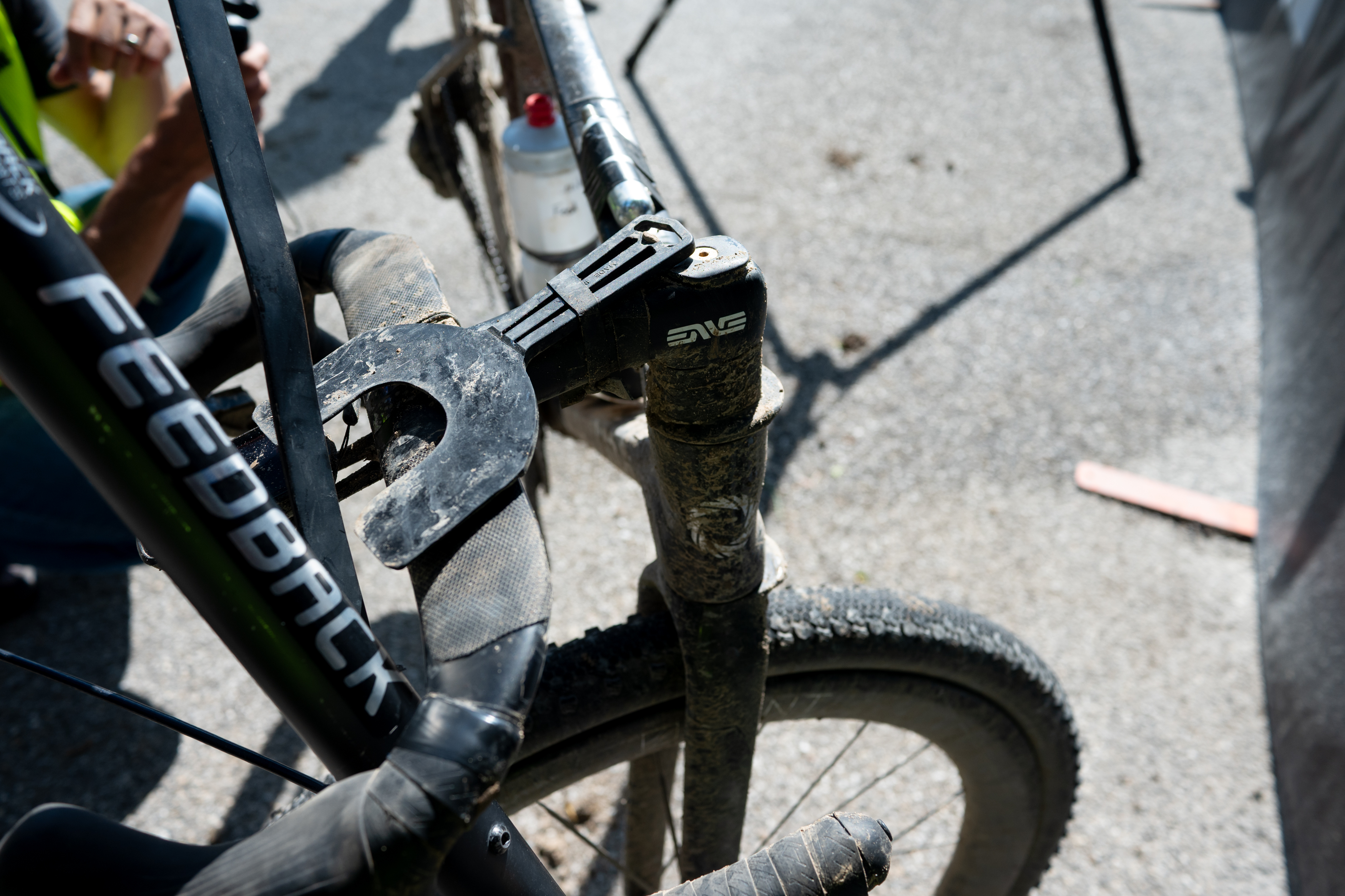 Photos of the bikes from the finish line of Unbound Gravel 2026