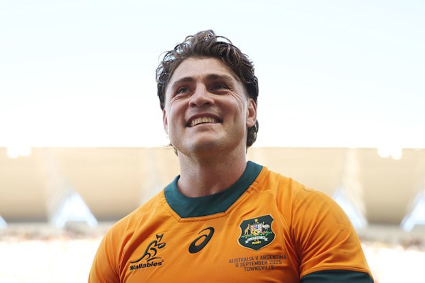 James O'Connor of the Wallabies celebrates victory in Townsville.