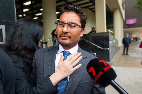 Laurence Escalante outside Perth Magistrates Court in February.