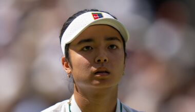 Alexandra Eala during a match at Wimbledon