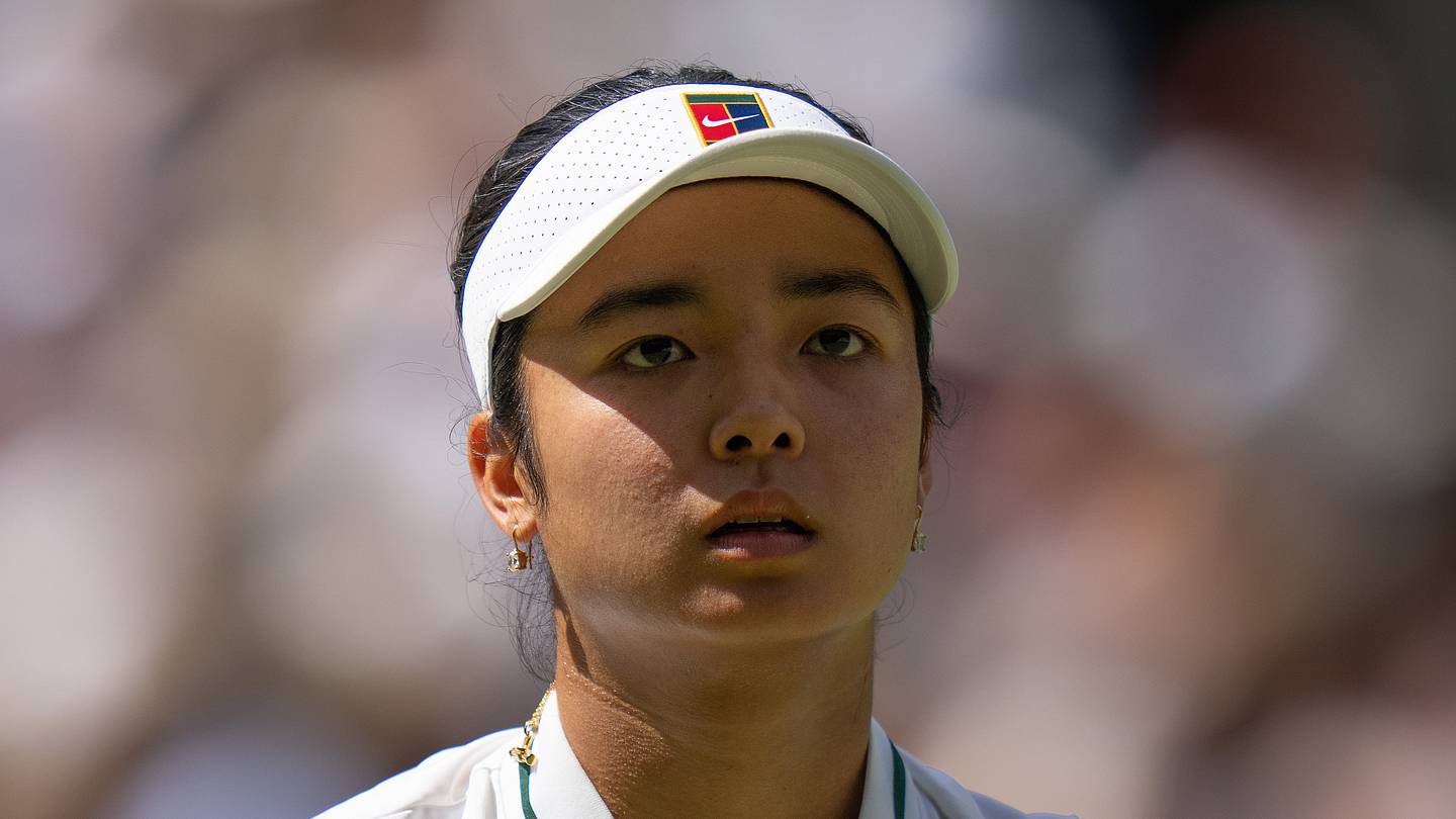 Alexandra Eala during a match at Wimbledon