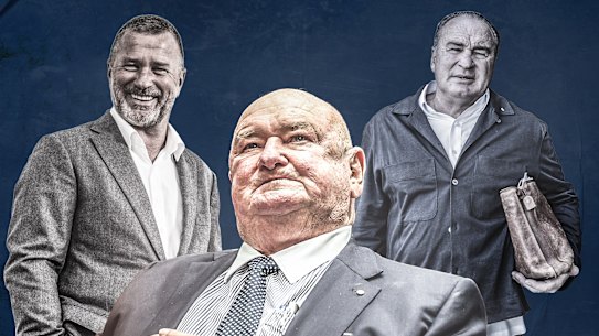 Andrew Fox (left) and Peter Fox (right) remain in the shadow of their father, Lindsay.