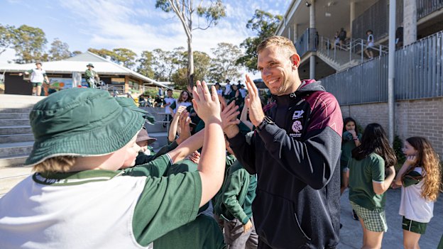 Trbojevic and brothers Jake and Ben return to their roots at Mona Vale Public School.