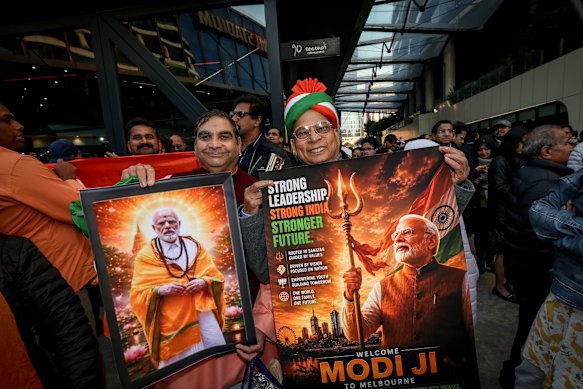 Fans were eager to see Modi at Marvel Stadium.
