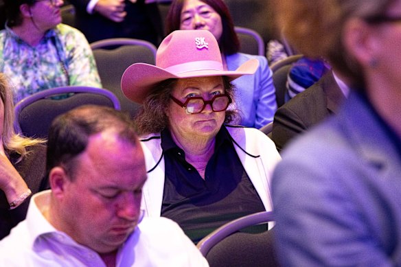 Australian billionaire Gina Rinehart in the crowd.