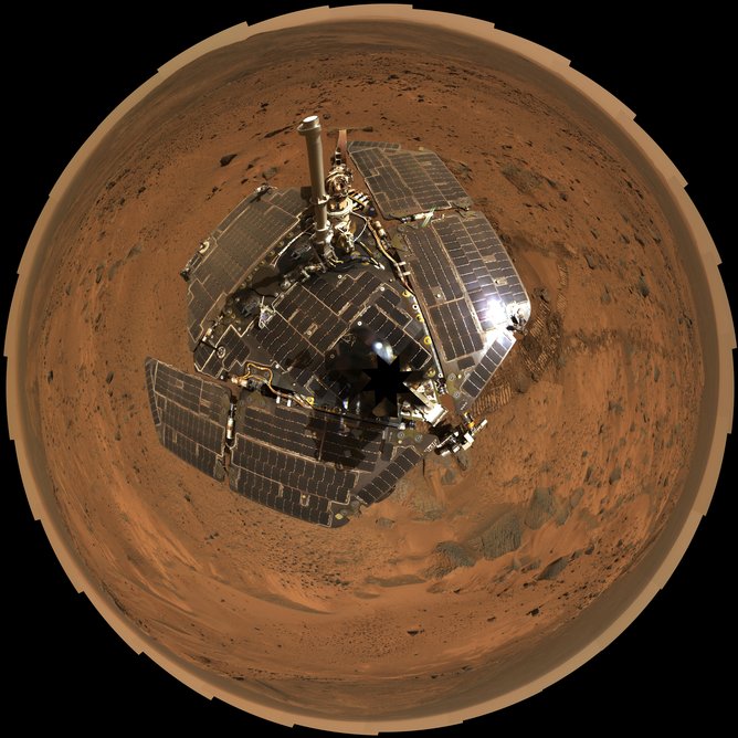 NASA’s Mars Exploration Rover Spirit two years into the mission. 