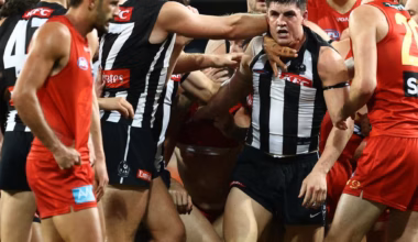 Watch: Maynard facing ban as Pies down Suns in fiery clash - Herald Sun