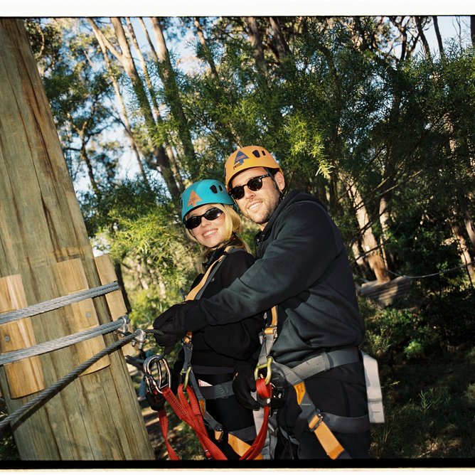 The couple enjoyed several outdoor activities.