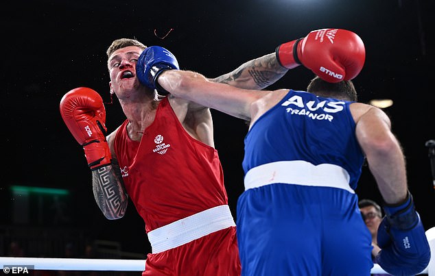 Tthe Australian found his range in the second round and ended the bout with flecks of Perrie's blood on his new shoes and uniform