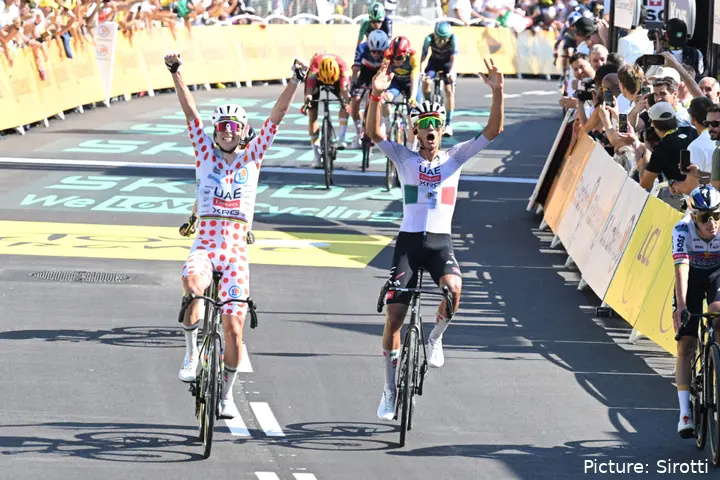 Isaac Del Toro and Tadej Pogacar, stage 2 Tour de France 2026