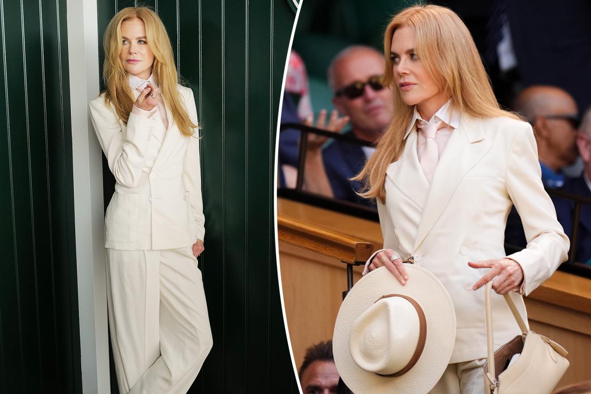 Nicole Kidman puts a suited spin on tennis whites at Wimbledon 2026 men's finals