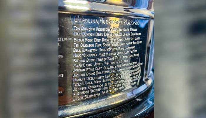 Hurricanes players and staff officially added to Stanley Cup after 2026 NHL title