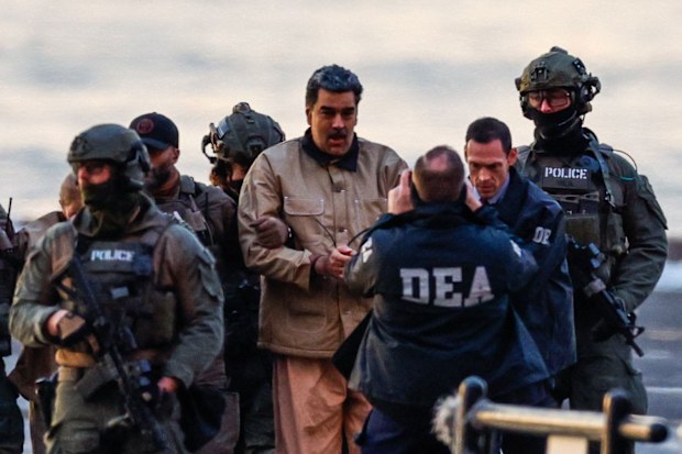 Captured Venezuelan President Nicolas Maduro arrives at the Downtown Manhattan Heliport, as he heads towards the Daniel Patrick Manhattan United States Courthouse for an initial appearance in New York on Monday.