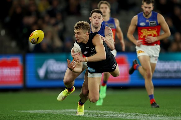 Patrick Cripps will play his 250th game against Brisbane on Saturday.