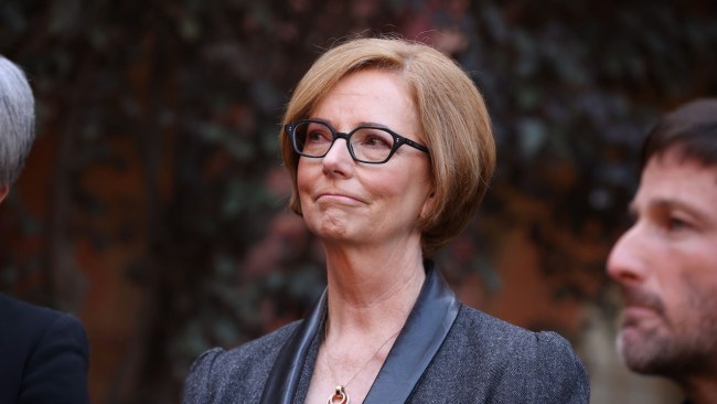 Former Australian prime minister Julia Gillard has revisited one of the most contested legislative changes from her time in office during a public lecture in Manchester. Picture: Sam Ruttyn/Newswite