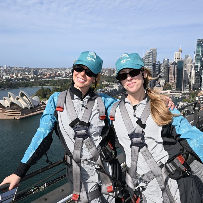 Sydney Sweeney and Kelly McCartney climbed the Sydney Harbour Bridge.