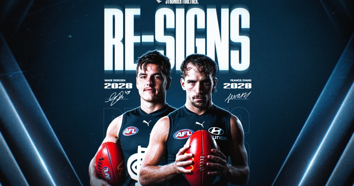 A just reward: Evans and Derksen to continue at Carlton