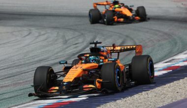 Adele tries McLaren F1 simulator in behind-the-scenes visit to headquarters
