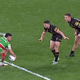 Cody Walker was sin-binned for kicking at Jack Cogger.